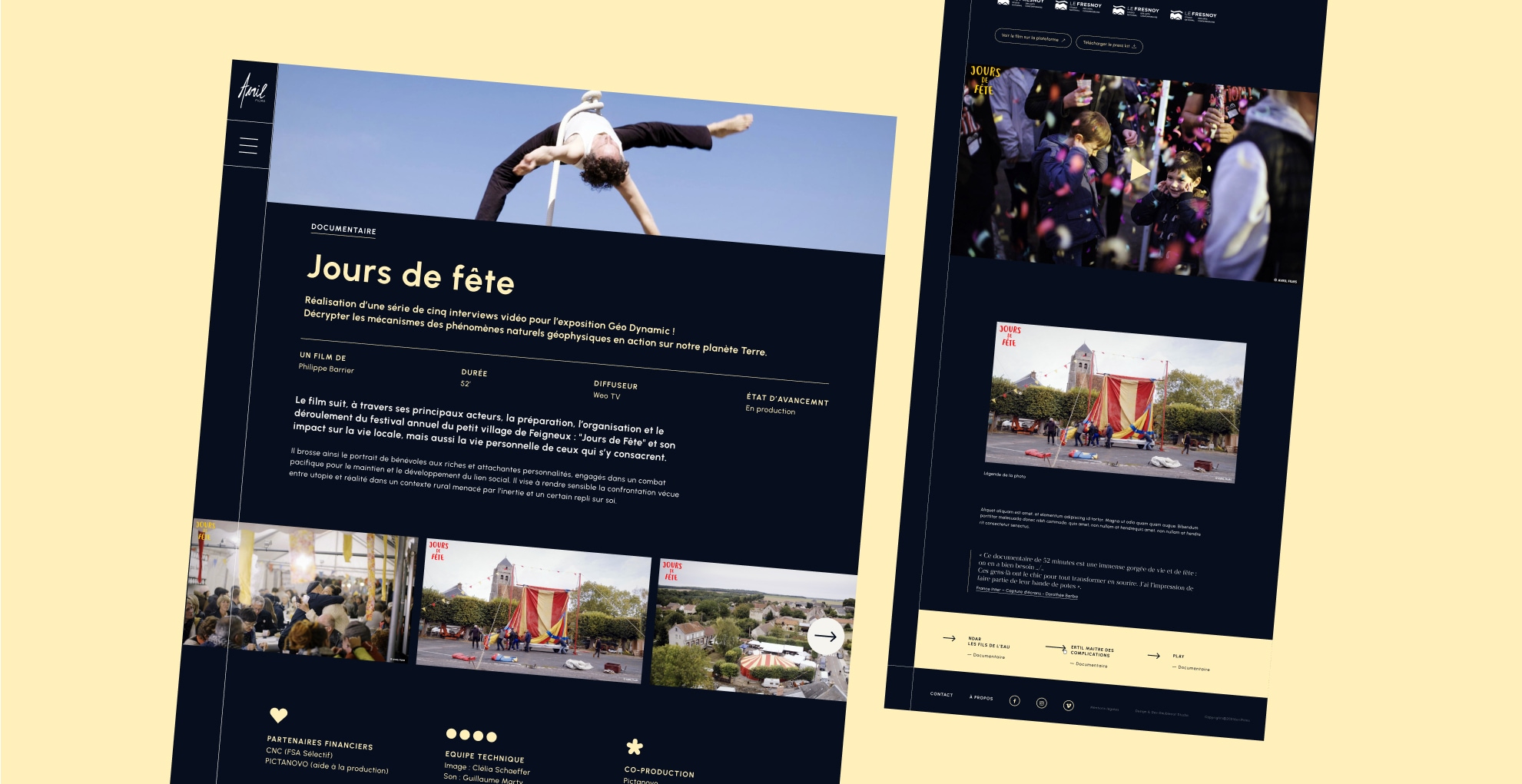 Avril Films - Production audiovisuelle - Conception et design du site web