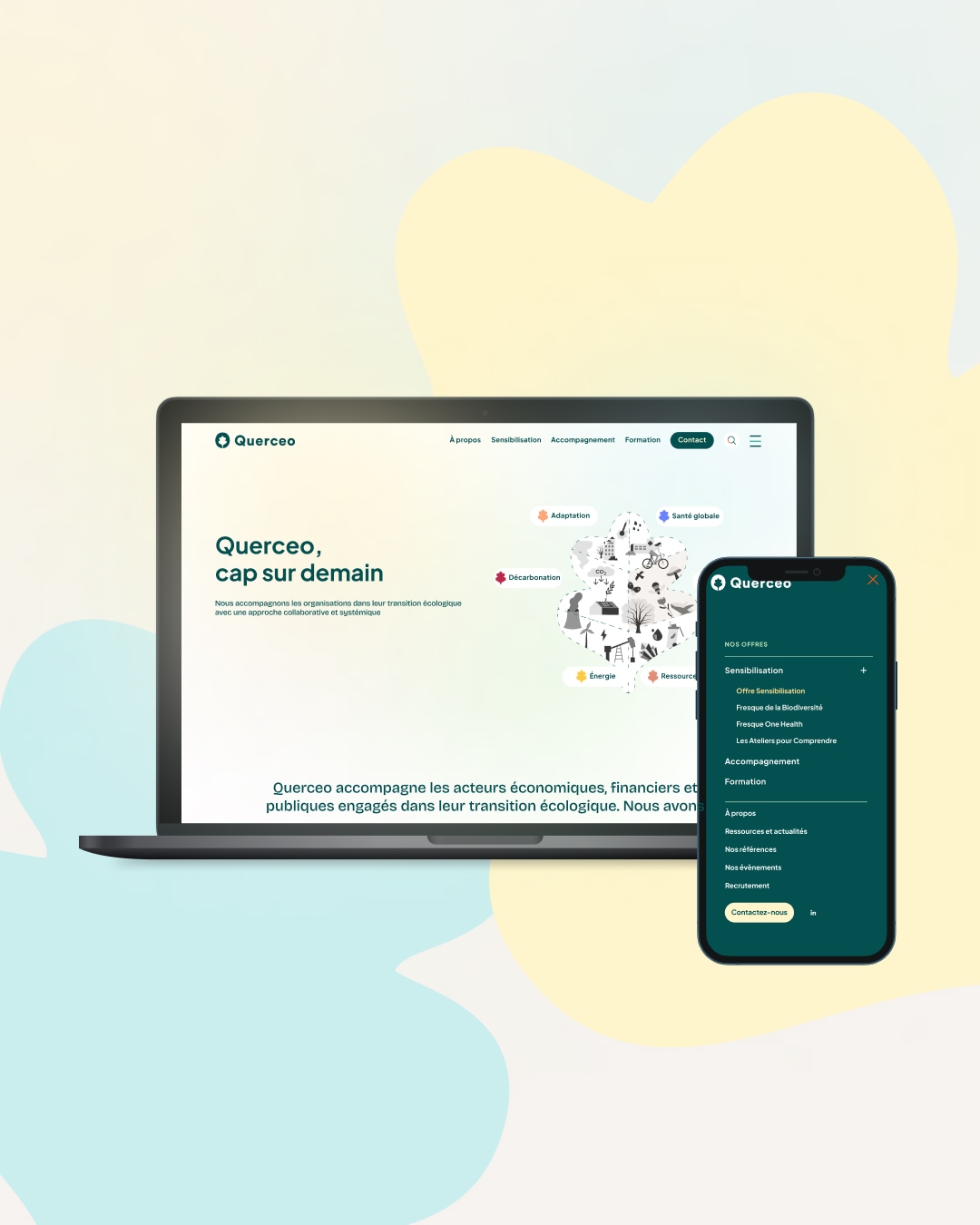 querceo : desig, homepage desktop et mobile